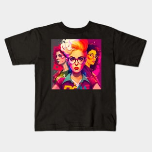 Vibrant girls, generative AI Kids T-Shirt